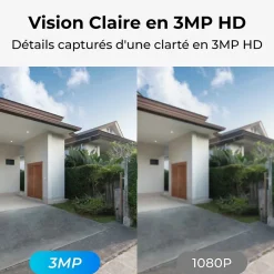 Reolink - Caméra de surveillance Argus PT Lite B420 - Rotation 355 - Vision nocturne - Avec panneau solaire