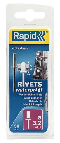 Rivets étanches Rapid Ø3.2x8mm aluminium
