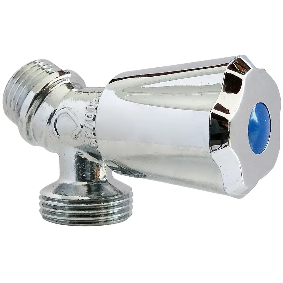 Robinet à sortie de bec inclinée pour raccord machine à laver / installation réseau d'eau, Entrée Mâle 1/2" - Sortie Mâle 3/4" Somatherm for you