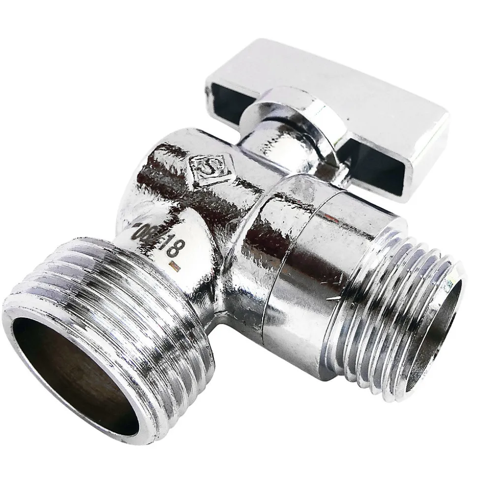 Robinet à sphère pour alimentation de machine à laver, Entrée Mâle 1/2" - Sortie Mâle 3/4" Somatherm for you