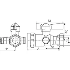Robinet d'arrêt à boisseau sphérique avec purge - Ravani - F 3/4' - Diamètre 32 mm - Après compteur - Pour tube PE