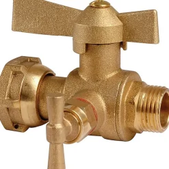 Robinet d'arrêt à boisseau sphérique à purge - Ravani - M 1/2' - F 3/4' - Après compteur d'eau