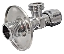Robinet d'arrêt équerre sous-lavabo long, Mâle 15/21 - Mâle 12/17 Somatherm for you