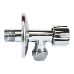 Robinet d'arrêt équerre sous-lavabo long, Mâle 12/17 - Tube cuivre Ø10 mm Schell