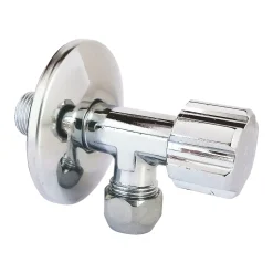 Robinet d'arrêt équerre sous-lavabo long, Mâle 15/21 - Tube cuivre Ø10 mm Schell
