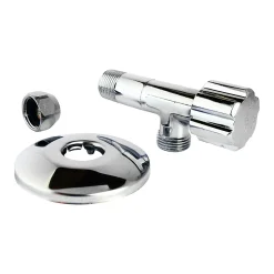 Robinet d'arrêt équerre sous-lavabo long, Mâle 15/21 - Tube cuivre Ø10 mm Somatherm for you