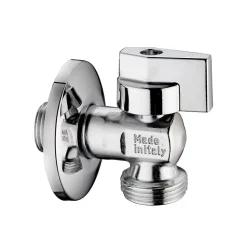 Robinet De Machine À Laver À Bille Chromé Avec Rosace Inox 1/2X3/4