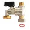 Robinet de piquage pour machine à laver - Entrée écrou tournant et sortie mâle 12/17 (3/8") - Repiquage mâle 20/27 (3/4")