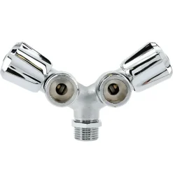 Robinet double de machine à laver laiton chromé - GARIS - B01-RMLDB