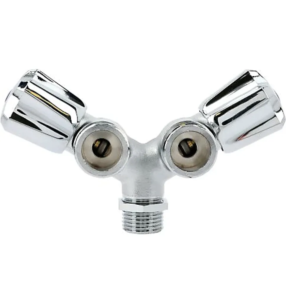 Robinet double de machine à laver laiton chromé - GARIS - B01-RMLDB