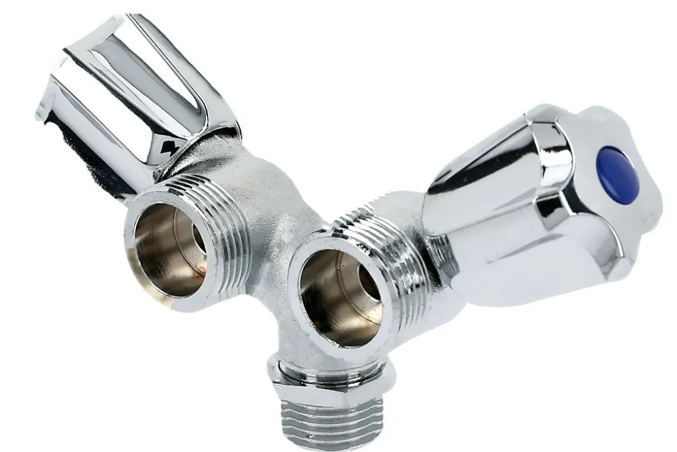 Robinet double de machine à laver laiton chromé - GARIS - B01-RMLDB
