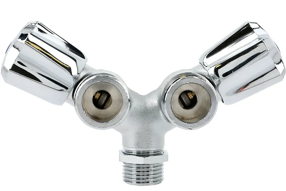 Robinet double de machine à laver laiton chromé - GARIS - B01-RMLDB