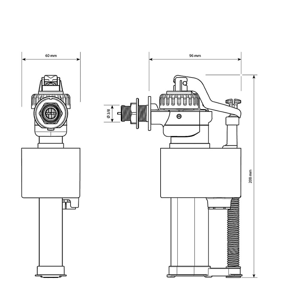 Robinet flotteur à ouverture différé 3/8" Flomasta