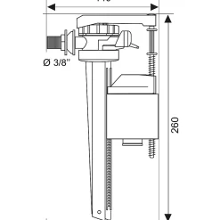 Robinet flotteur latéral laiton Wirquin Jollyfill 3/8