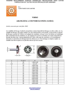 Rondelle de blocage avec capuchon ARANLOCK pour axe de diamètre 5 capuchon de 16 Inox A2 - 1 pièce
