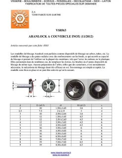 Rondelle de blocage avec capuchon ARANLOCK pour axe de diamètre 9 capuchon de 22 Inox A2 - 1 pièce
