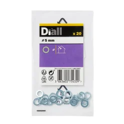 Rondelle plate petite en acier zingué ø5 mm - 20 pièces