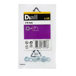 Rondelles dentelée en acier au carbone ø 4mm - 10 pièces