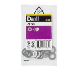 Rondelles plates de taille moyenne en acier inoxydable A2 ø 8mm - 10 pièces