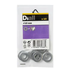Rondelles plates de taille moyenne en acier inoxydable A2 ø 10mm - 10 pièces