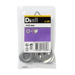 Rondelles plates de taille moyenne en acier inoxydable A2 ø 12mm - 10 pièces