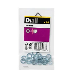 Rondelles plates de taille moyenne en acier inoxydable A2 ø 6mm - 10 pièces