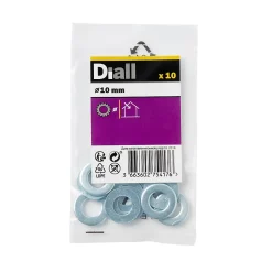 Rondelles plates en acier au carbone ø 10mm - 10 pièces.