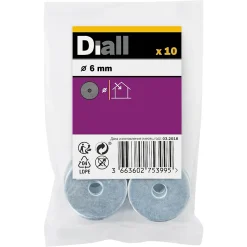 Rondelles plates larges de réparation en acier au carbone ø 6mm - 10 pièces