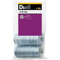 Rondelles plates larges en acier au carbone ø 16mm - 50 pièces