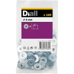 Rondelles plates larges en acier au carbone ø 6mm - 100 pièces