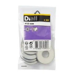 Rondelles plates larges en acier au carbone ø 12mm - 10 pièces