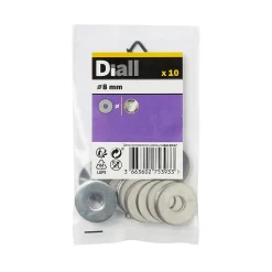 Rondelles plates larges en inox ø 8mm - 10 pièces
