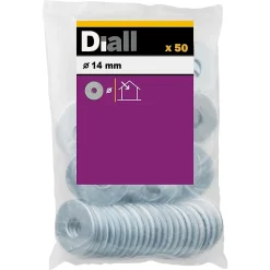 Rondelles plates larges en acier au carbone ø 14mm - 50 pièces