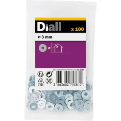 Rondelles plates larges en acier au carbone ø 3mm - 100 pièces