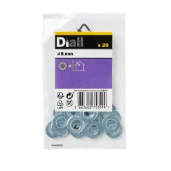 Rondelles plates moyennes en acier au carbone ø 8mm - 20 pièces