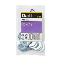 Rondelles plates moyennes en acier au carbone ø 12mm - 20 pièces