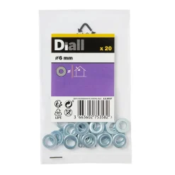 Rondelles plates moyennes en acier au carbone ø 6mm - 20 pièces