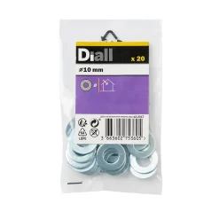 Rondelles plates moyennes en acier au carbone ø 10mm - 20 pièces