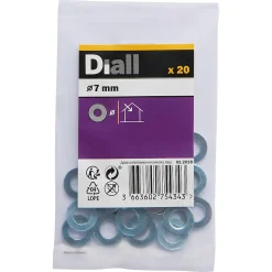 Rondelles plates standard en acier au carbone ø 7mm - 20 pièces
