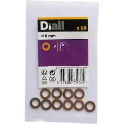 Rondelles plates étroites en laiton ø 6mm - 10 pièces