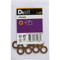 Rondelles plates étroites en laiton ø 8mm - 10 pièces