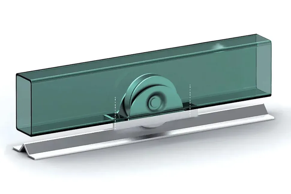 Roue pour portail coulissant monture à support intérieur 2 roulements gorge V - IBFM Argent 14 700