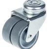 Roulette double 50mm 2" caoutchouc gris pivotante capacité 70kg