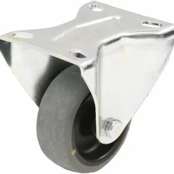 Roulette fixe de 125 mm avec caoutchouc thermoplastique gris conducteur d'électricité sur pol