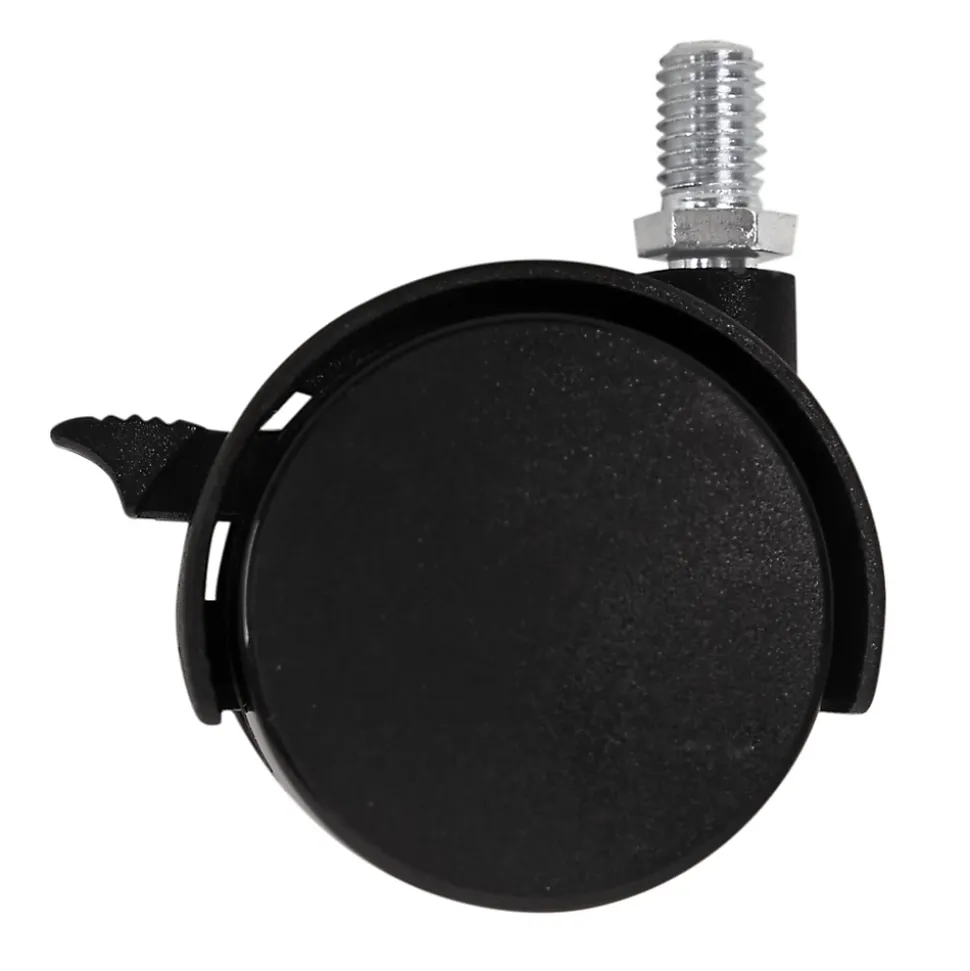 Roulette jumelée pivotante avec frein ø50 mm, plaque 10 x 15 mm, charge max 40kg