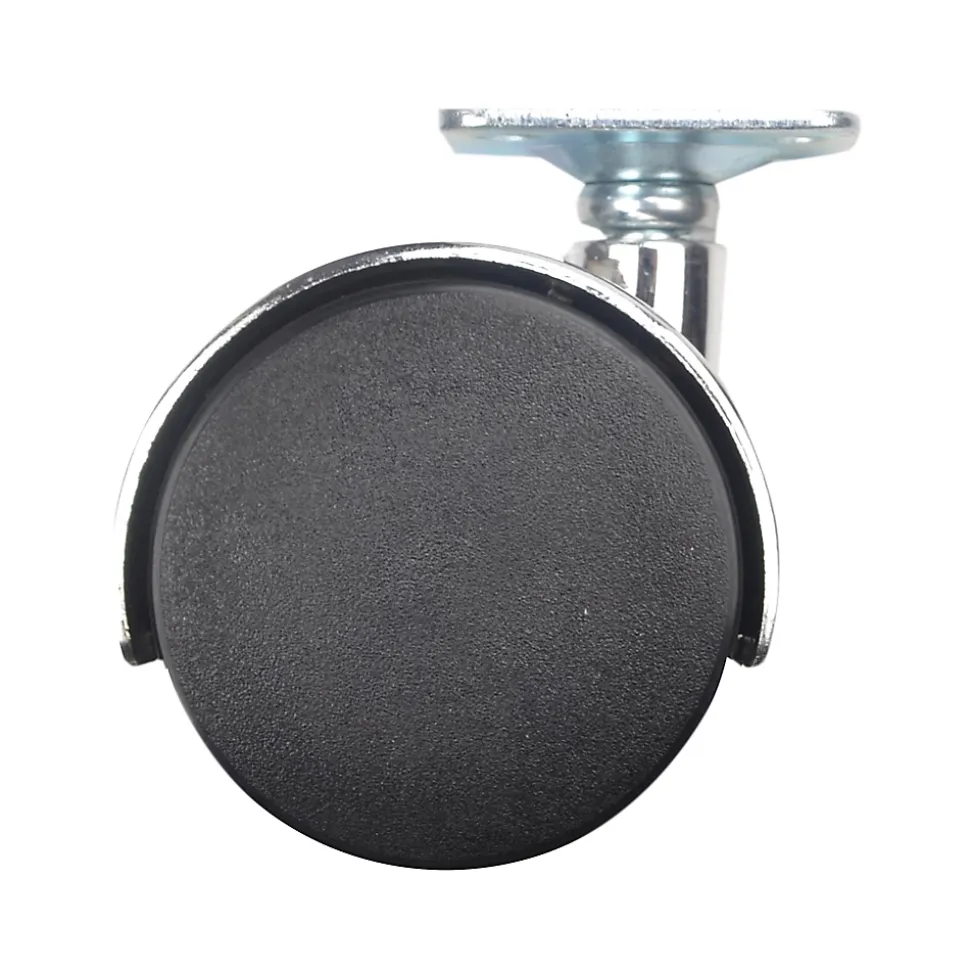 Roulette jumelée pivotante sans frein ø50 mm, plaque 38 x 38 mm chromé, charge max 40 kg