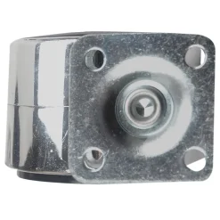 Roulette jumelée pivotante sans frein ø50 mm, plaque 38 x 38 mm chromé, charge max 40 kg