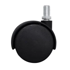 Roulette jumelée pivotante sans frein ø50 mm, tige filetée 10 x 20 mm, charge max 40kg