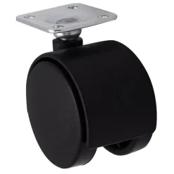 Roulette jumelée pivotante sans frein ø50 mm, plaque 38 x 38 mm, charge max 40 kg