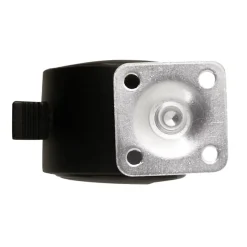 Roulette jumelée pivotante avec frein ø50 mm, plaque ø38 mm, charge max 40kg